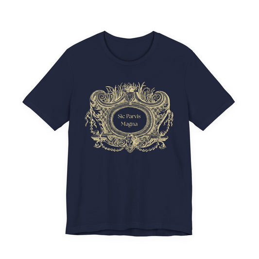Unisex Sic Parvis Magna T-Shirt | Dark Academia Shirt | Latin Quote Apparel | Gothic Philosophy Tee