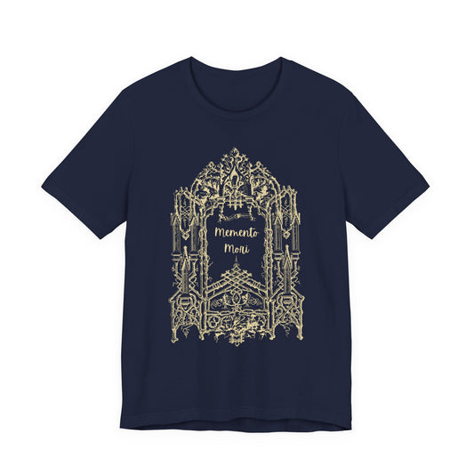 Unisex Memento Mori T-Shirt | Dark Academia Gothic Shirt | Stoic Philosophy Tee | Medieval Latin Quote Apparel