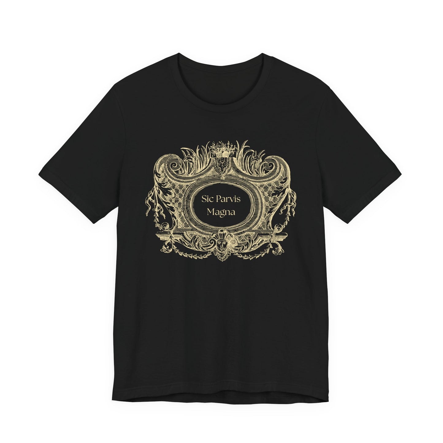 Unisex Sic Parvis Magna T-Shirt | Dark Academia Shirt | Latin Quote Apparel | Gothic Philosophy Tee