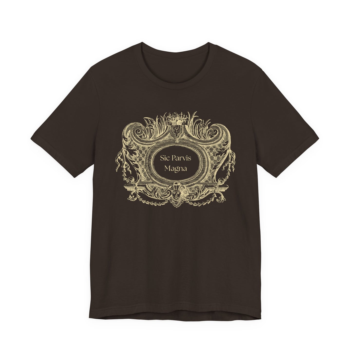 Unisex Sic Parvis Magna T-Shirt | Dark Academia Shirt | Latin Quote Apparel | Gothic Philosophy Tee