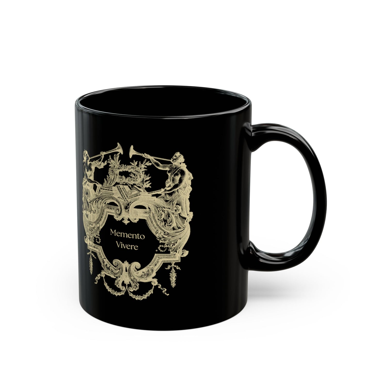 Memento Vivere Mug | Latin Philosophy Coffee Mug | Dark Academia Ceramic Mug | Mindfulness Quote Mug