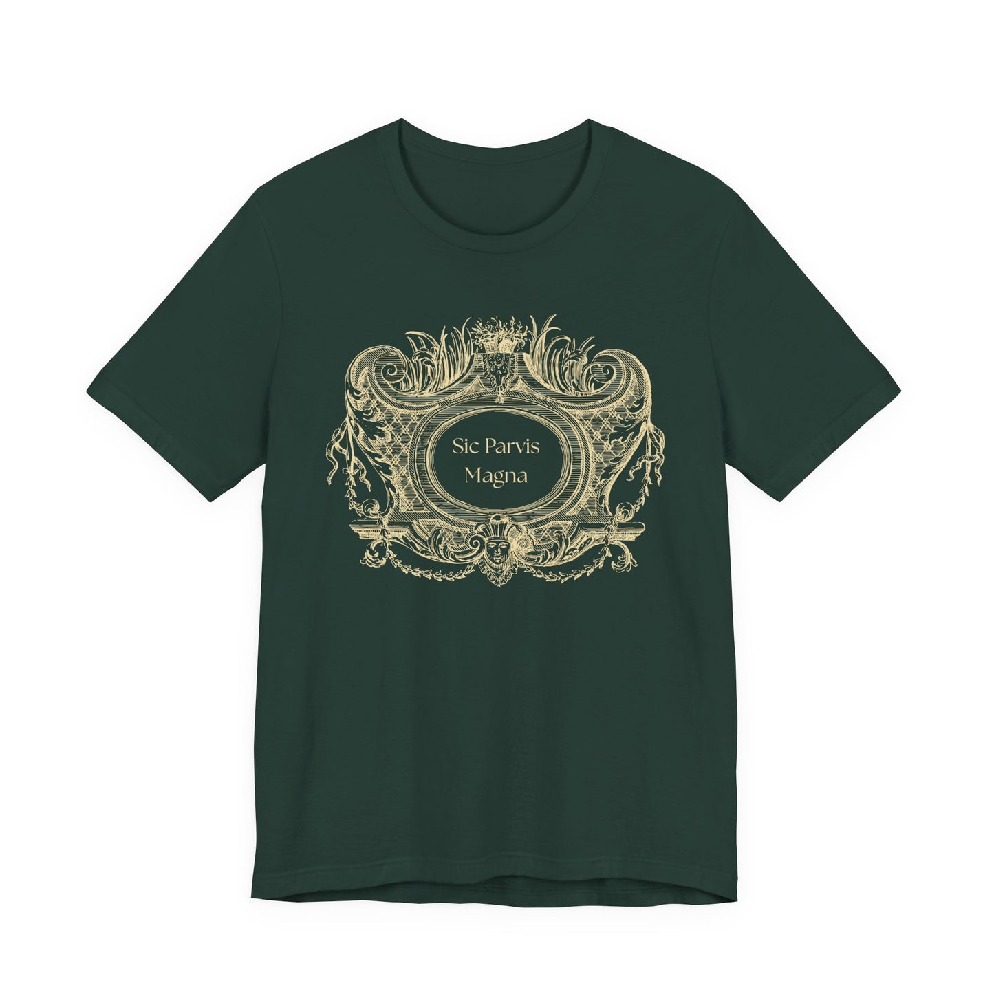 Unisex Sic Parvis Magna T-Shirt | Dark Academia Shirt | Latin Quote Apparel | Gothic Philosophy Tee