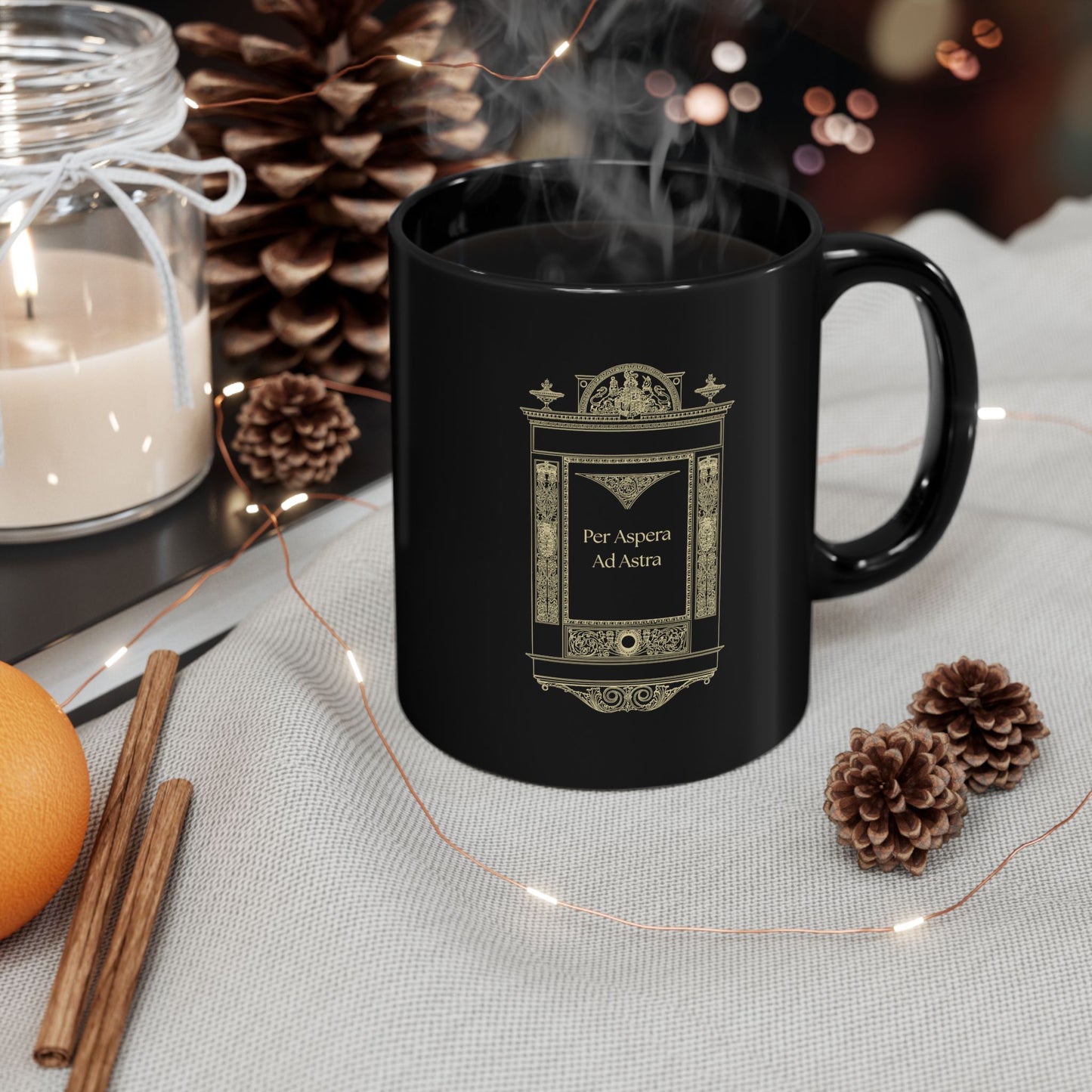 Per Aspera Ad Astra Mug | Latin Philosophy Coffee Mug | Dark Academia Ceramic Mug | Stoic Quote Mug